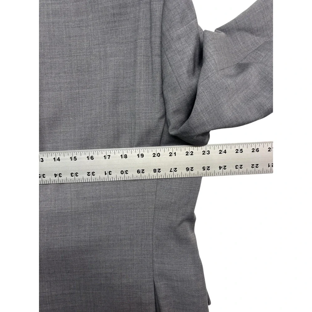 Pronto Uomo Platinum 44R 38x29 Gray 2pc Pant Suit Stretch Wool Flat Front Mens